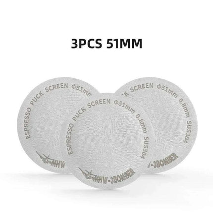 Stainless Steel Double-Layer Espresso Puck Screen for Optimal Coffee Extraction - Compatible with 51/53/58.5mm Portafilters