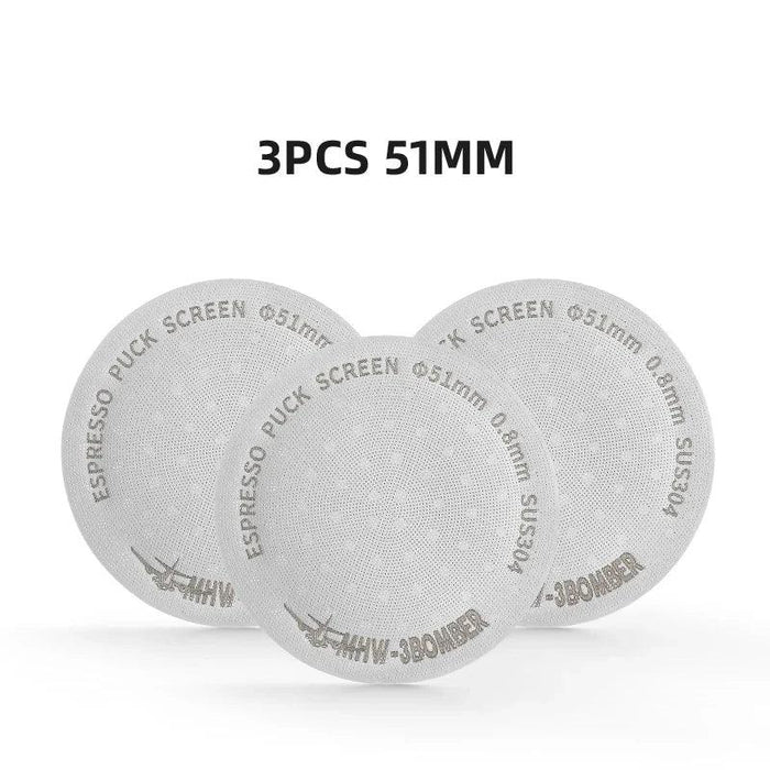 Stainless Steel Double-Layer Espresso Puck Screen for Optimal Coffee Extraction - Compatible with 51/53/58.5mm Portafilters
