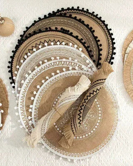 Stylish Non-Slip Jute Round Placemats for Elegant Dining & Entertaining