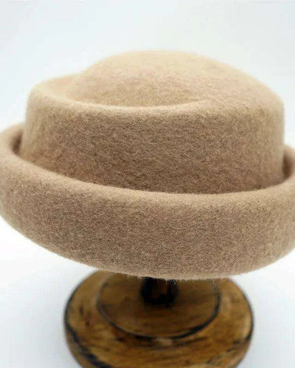Chic French-Inspired Vintage Wool Fedora Hat for Women - Stylish Designer Bucket Hat