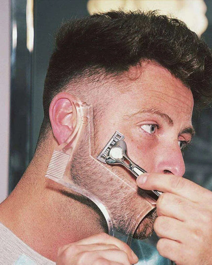 Men's Premium Beard Grooming Comb & Shaping Template Tool - Lightweight, Versatile, and Essential for Perfect Beard Styles