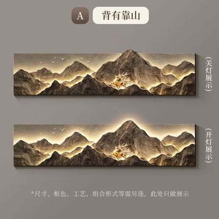 Luxury Bedside LED Wall Lamp with Back Support & Artwork