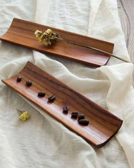 Elegant Wooden Serving Platter for Sushi, Dumplings, and Bakery Treats - Oblong Kitchen Essential