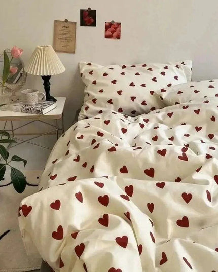 Korean Heart Bedding Set