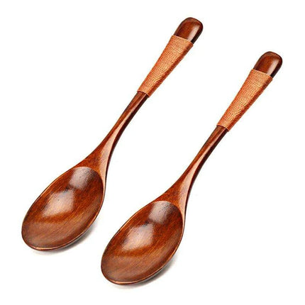 Elegant Japanese Wooden Spoons - Artisanal Utensils for Rice, Soup, and Desserts