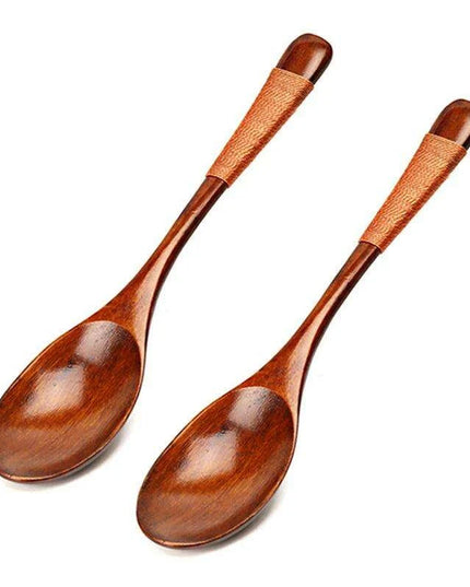 Elegant Japanese Wooden Spoons - Artisanal Utensils for Rice, Soup, and Desserts