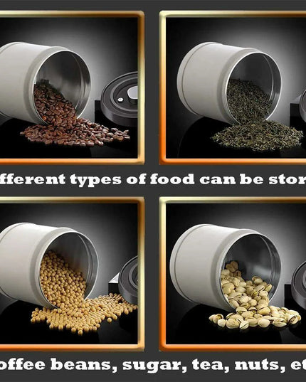 Premium Stainless Steel Coffee Storage Canister Set with CO2 Release Valve - Maximize Freshness & Kitchen Organization