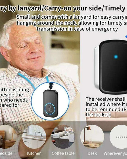 Emergency SOS Wireless Alert System with Custom Melodies - Long-Range Safety Button Set