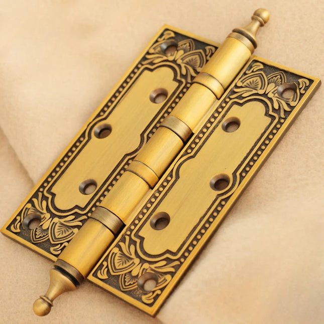 European Luxury Brass Door Hinge — Electroplated Silent Bearing Hinge