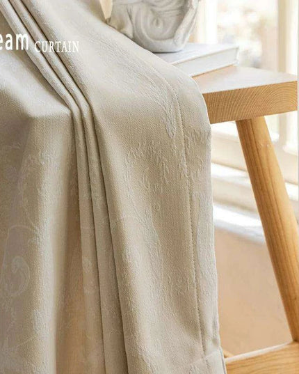 Elegant French Cream Apricot Chenille Blackout Drapes for Timeless Home Elegance