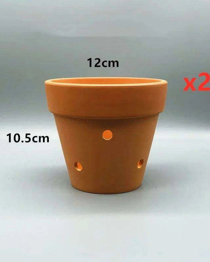 Set of 2 Stylish Red Terracotta Hanging Pots with Drainage for Succulents and Cacti
