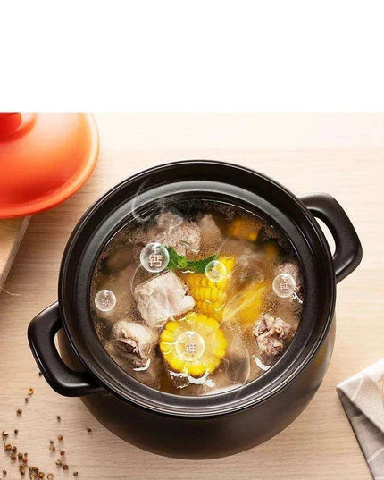 6L Traditional Chinese Clay Casserole Pot for Gas Stove Cooking - Authentic Stew Experience