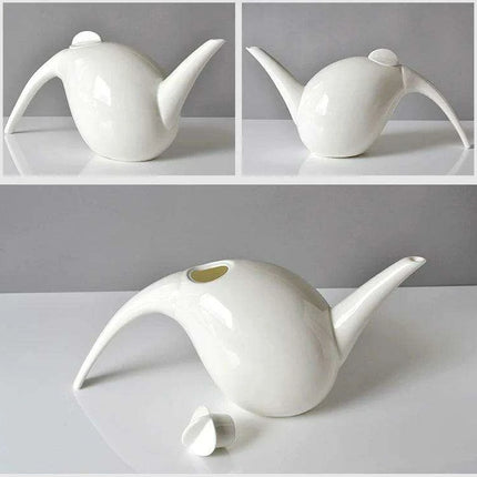 Elegant Ceramic Tea and Coffee Set with Water Drop Design