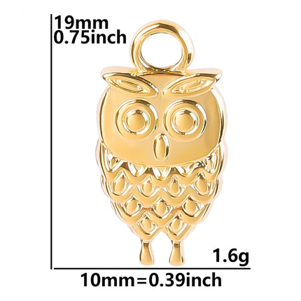 Beads Cage77 Punk Animal Charm Pendant - Gold Plated Stainless Steel