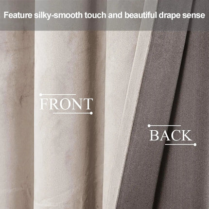 byetee Velvet Room Darkening Curtains - 400cm Height, 70-90% Blackout