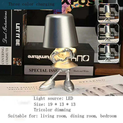 Illuminating Elegance: Golden Charging Desk Lamp with Italian Resin Accent