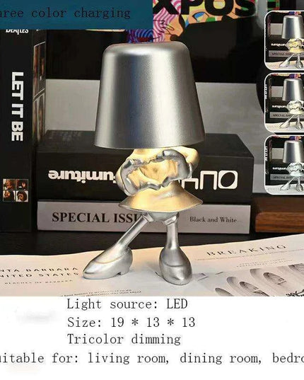 Illuminating Elegance: Golden Charging Desk Lamp with Italian Resin Accent