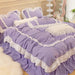 Luxurious Korean-Inspired Bedding Ensemble with Quilt Cover, Pillowcases, and Flat Sheets