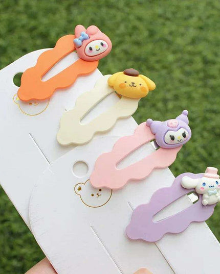Adorable Sanrio Character Hairpin Set: Kuromi, My Melody, and Cinnamoroll - Cute Accessories for Trendy Girls