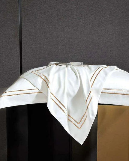 Elegant 1000TC Egyptian Cotton Silky Soft Embroidered Bedding Collection with Duvet Cover, Sheet, and Pillowcases