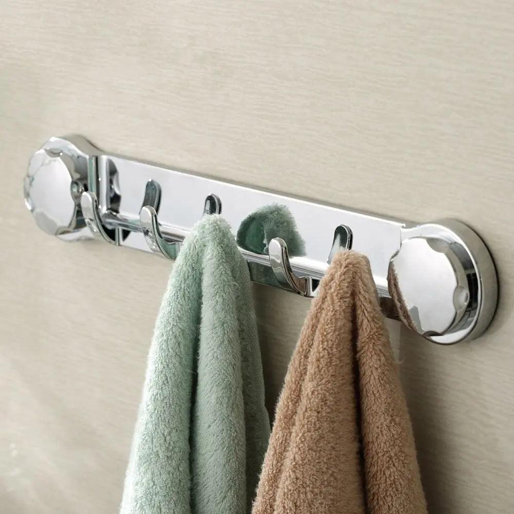 Silver ABS+Rubber Hooks with Suction Cup Vacuum Suckers for Bathroom and Kitchen Storage Organization