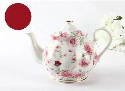 Floral Elegance Bone China Teapot - Luxurious 1000ML Capacity for Tea and Coffee