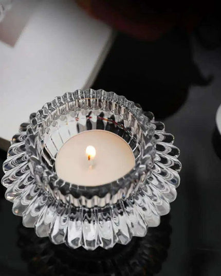 Elegant Double-Faced Glass Candle Holder for Home and Event Decor