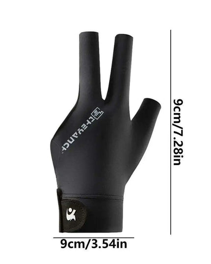 Left-Handed Billiards Glove - Three-Finger Design for Superior Performance