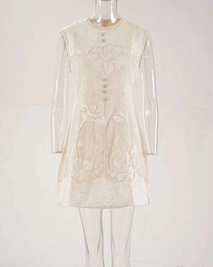 Lace Embroidered A-line Mini Dress for Women