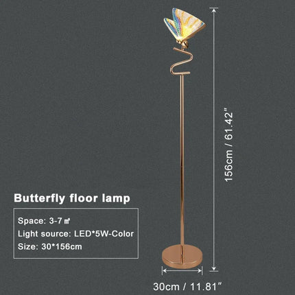 Butterfly Iron Art Lamp — Table & Floor, Luxury Crystal Design