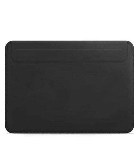 Sleek PU Leather MacBook Sleeve with Magnetic Closure - Brown/Black Case for 13.3/14 Inch Laptops