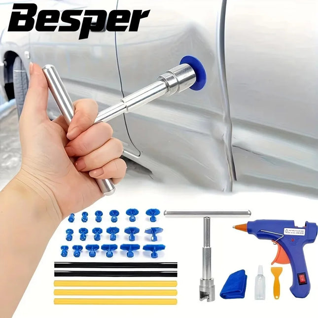 Paintless Dent Removal Tool Kit — Mechanical Puller with Tabs