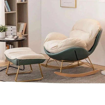 Plush Velvet Nordic Rocking Chair - Elegant Lounge Seating for Ultimate Relaxation