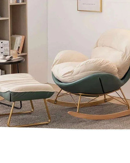 Plush Velvet Nordic Rocking Chair - Elegant Lounge Seating for Ultimate Relaxation