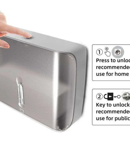 Wall-Mounted Key-Lock Paper Towel Dispenser with 200 Capacity