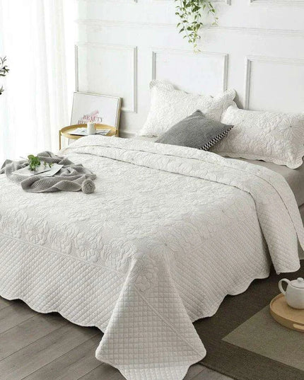 Elegant Euro-Style Embroidered Bedspread Set with Premium Cotton Filling - Versatile Summer Blanket and Mattress Cover