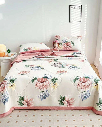 Dinosaur Delight Summer Quilt for Kids - Fun Floral Patterns for Boys' Room Decor