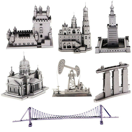 Global Landmark 3D Metal Puzzle Set: Construct and Discover Iconic Structures
