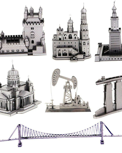 Global Landmark 3D Metal Puzzle Set: Construct and Discover Iconic Structures