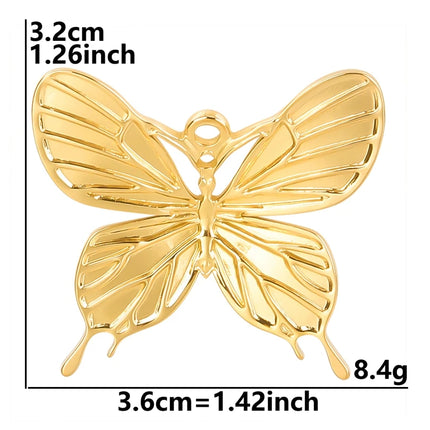 Beads Cage77 Punk Animal Charm Pendant - Gold Plated Stainless Steel
