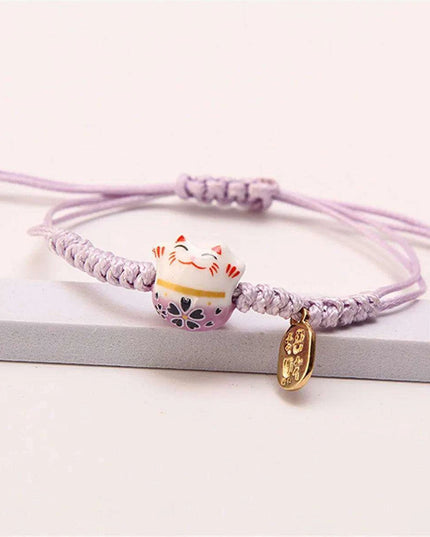 Lucky Cat Beaded Bracelet - Adjustable Harajuku Fashion Statement for Trendy Girls