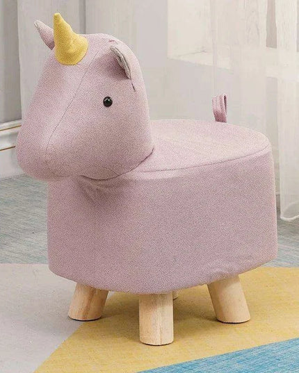 Charming Cartoon Animal Wooden Stool for Kids - Fun and Portable Shoe Changing Seat