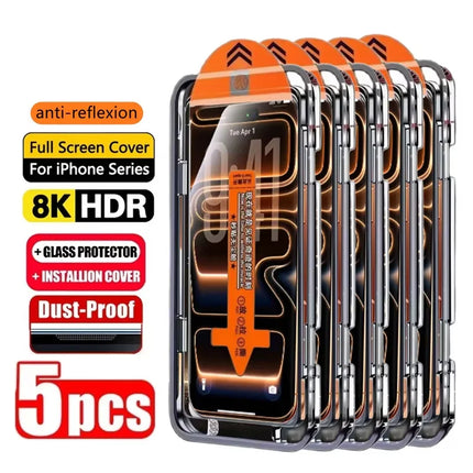 1-5PCS Easy Install HD Screen Protector For iPhone 17 16 13 Pro Max 11 15 14 16e 12 Mini XR X Xs 7 8 Plus Air Tempered Glass 1-5pcs-easy-install-hd-screen-protector-for-iphone-17-16-13-pro-max-11-15-14-16e-12-mini-xr-x-xs-7-8-plus-air-tempered-glass