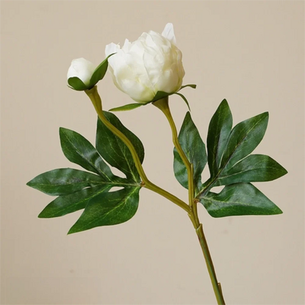Artificial Peony Stem with Bloom & Bud, 47 cm