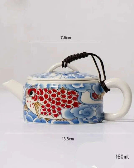 Elegant Blue and White Porcelain Kung Fu Teapot for Luxurious Tea Experiences