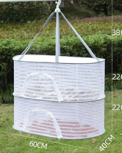 Grey Multi-Layer Mesh Drying Net - Perfect for Vegetables, Laundry, and More