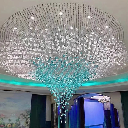 Large Modern Crystal Chandelier — Hotel Lobby & Villa Statement Piece