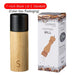 7-Inch Elegant Salt and Pepper Grinder Duo with Sleek Wooden Stand - Elevate Your Dining Ambiance