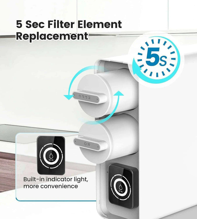High-Performance 600GPD Alkaline Tankless Reverse Osmosis Water Filter System with Smart TDS Tracking