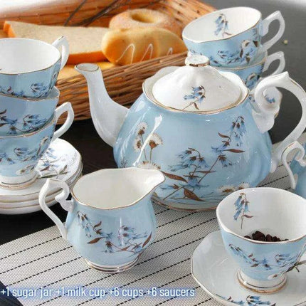 Luxurious 15-Piece European Bone China Tea Set for Afternoon Elegance